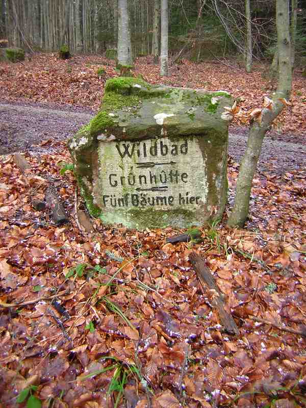 Old stone sign on the Sommerberg to Wildsee walk